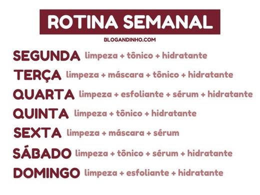 Rotina semanal