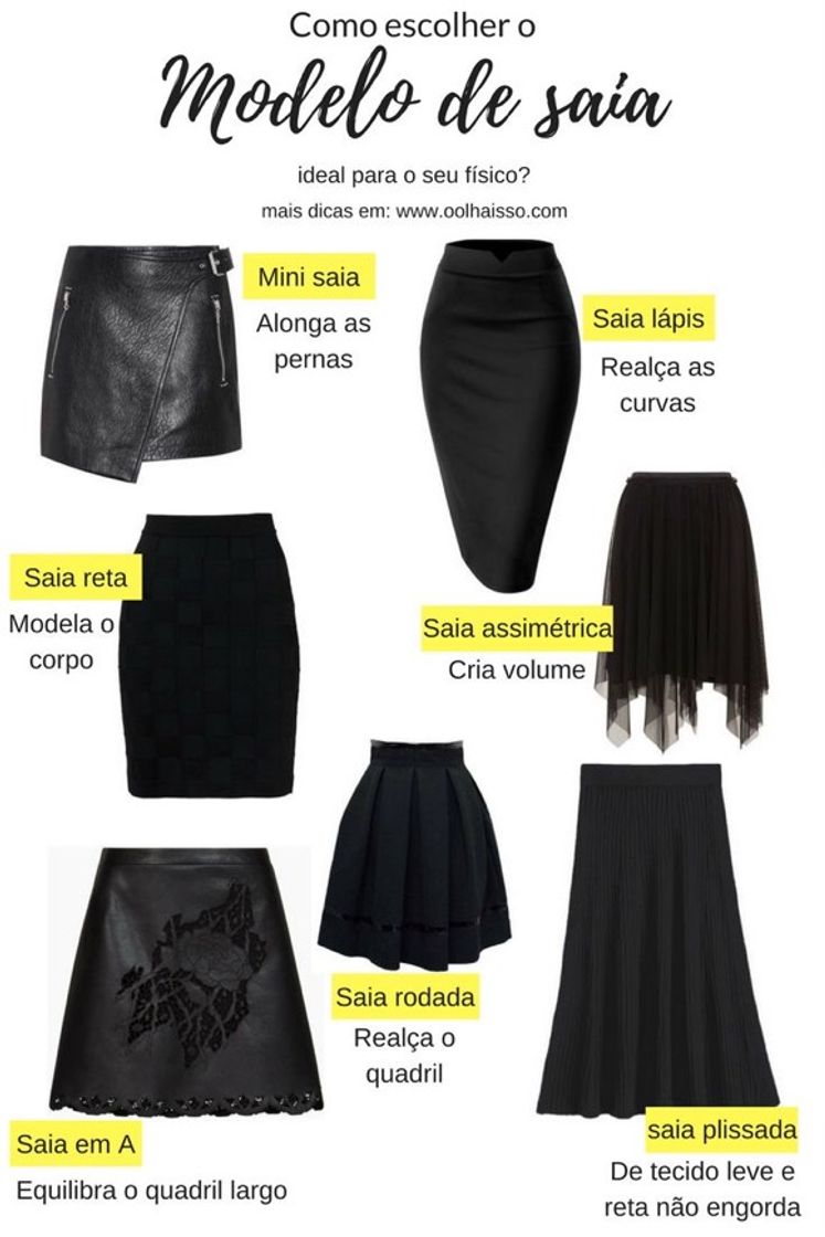 Fashion Tipos de saia