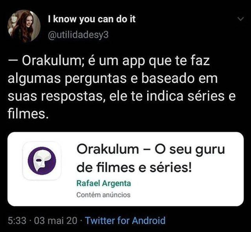 Moda Recomendação de séries baseados nas suas escolhas.