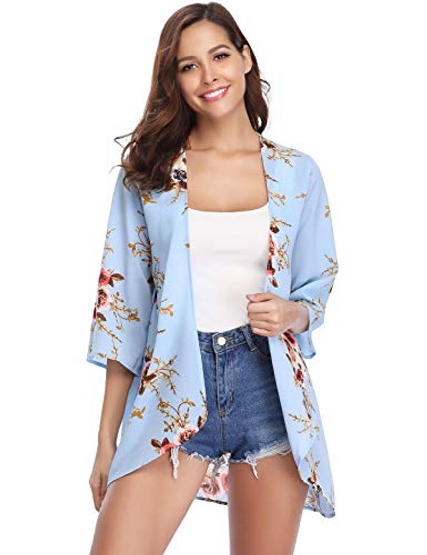 Fashion Aibrou Cárdigan Kimonos Mujer Camisolas y Pareos Pareo Playa,Cardigan Verano Manga 3/5