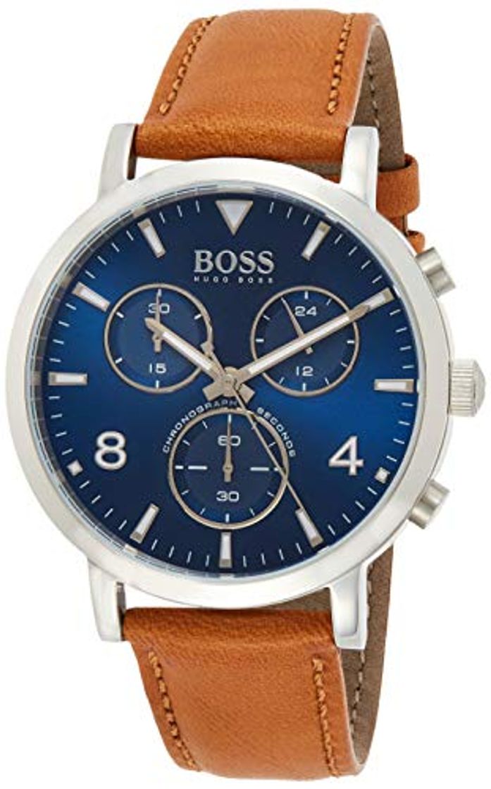 Fashion Hugo BOSS Reloj Cronógrafo para Hombre de Cuarzo con Correa en Cuero 1513689