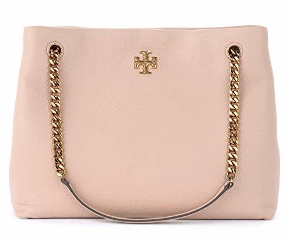 Tory Burch Bolso shopping Kira de piel beige