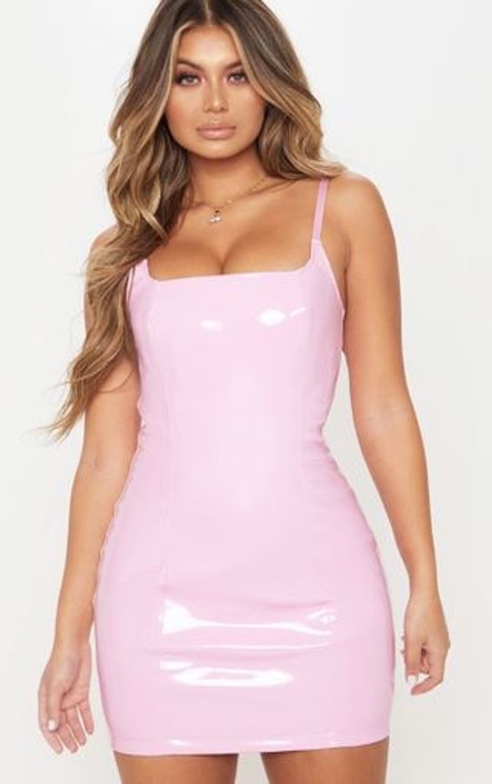 Products Baby Pink Pu Dress 