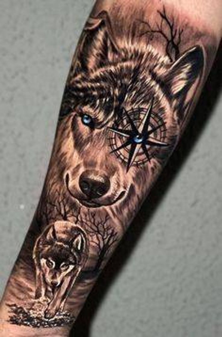 Fashion Tatuagem de lobo 🐺 linda 