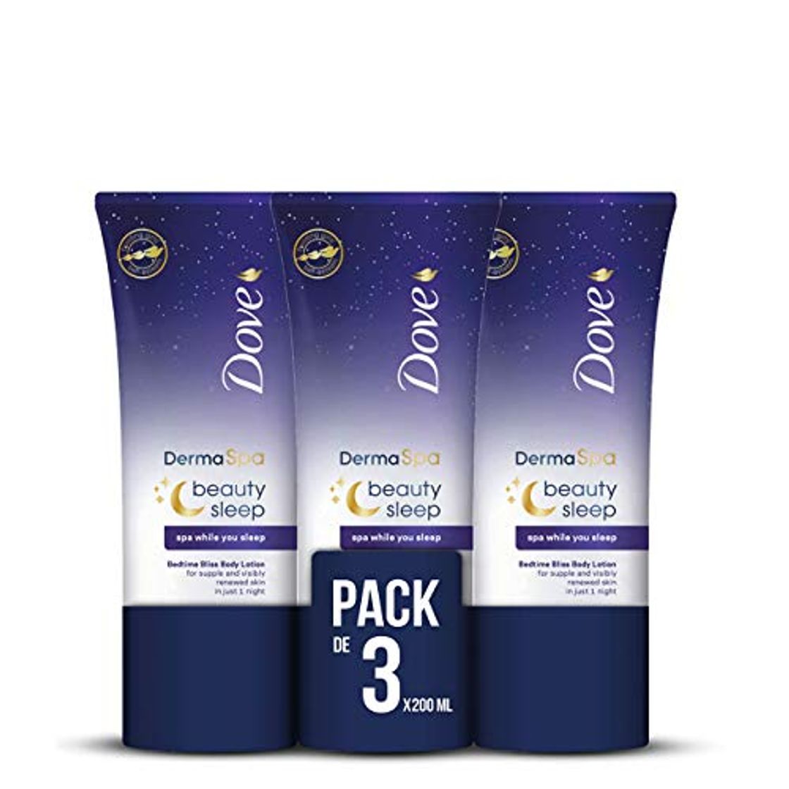 Producto Dove Dermaspa Loción Coporal Night - Pack de 3 x 200ml