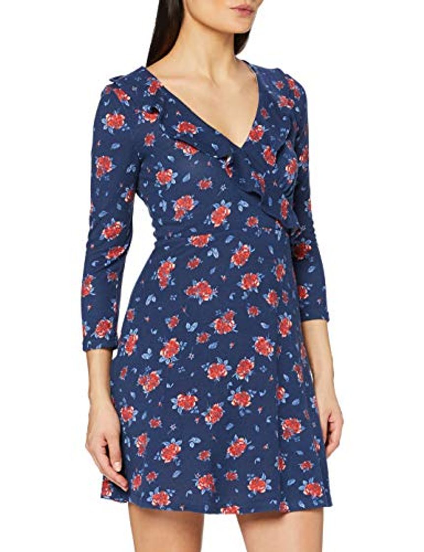 Moda Springfield Corto AOP Flores Vo-c/18 Vestido, Azul