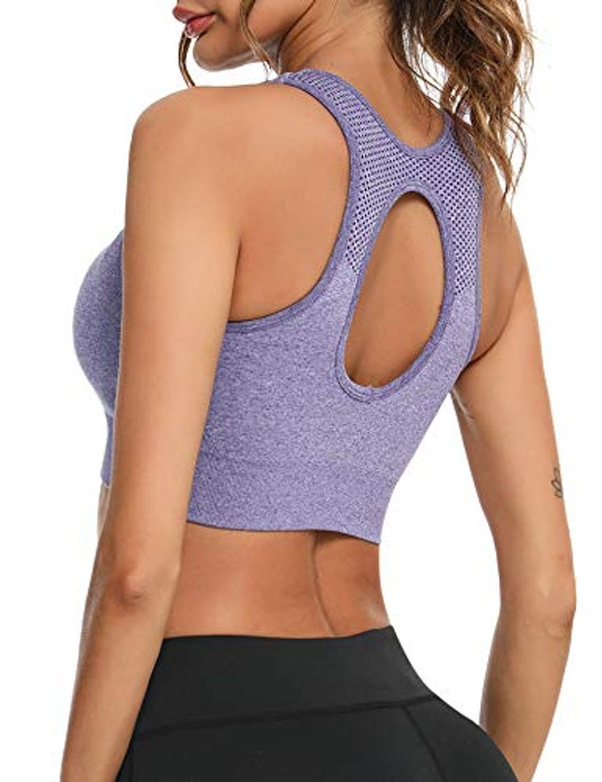 Moda Sykooria Sujetador Deportivo Deporte para Mujer Ropa Interior Mujer Push Up con Almohadillas Extraíbles Espalda Deportiva Bra Deporte sin Costuras para Yoga Fitness Run Ejercicio Correr