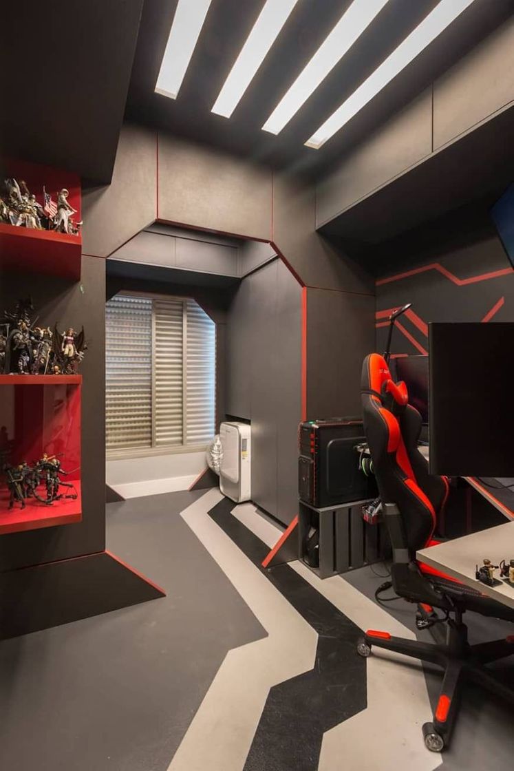 Fashion Novo quarto moderno estilo Gamer com muitas decorações 