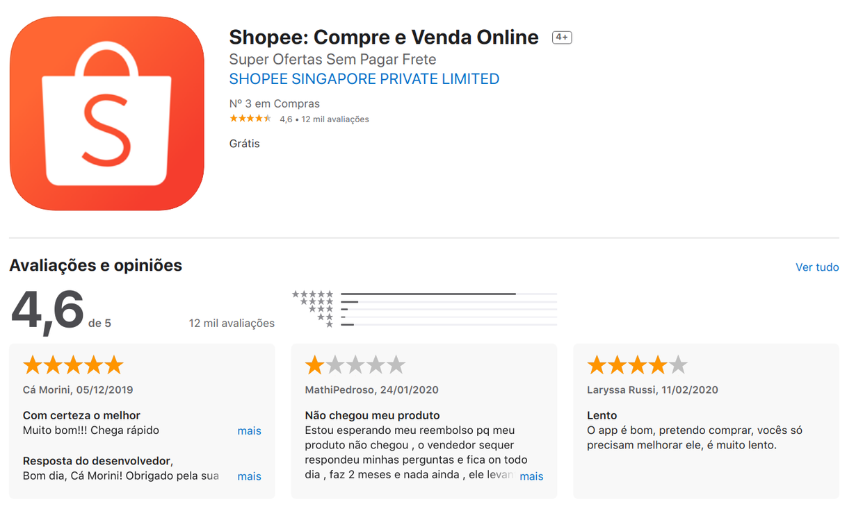 Fashion Shopee uns dos melhores app de compra, confiável.