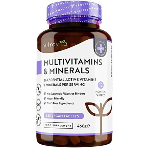 Multivitaminas y Minerales - 365 Comprimidos Multivitamínicos Veganos