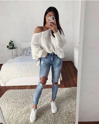 white + jeans