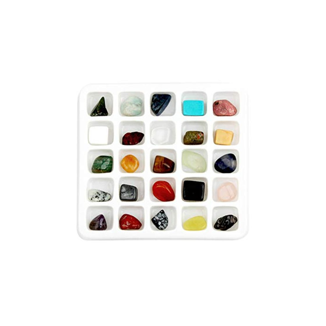 Fashion jojofuny Caja de Selección de Piedras Preciosas Colección para Niños Piedra de Cristal Natural Regalo para Niños