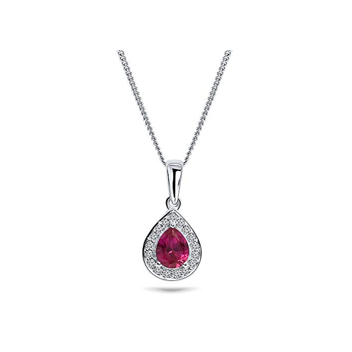 Beauty Miore Cadena para mujer de 0,06 quilates, diamante con colgante de gota