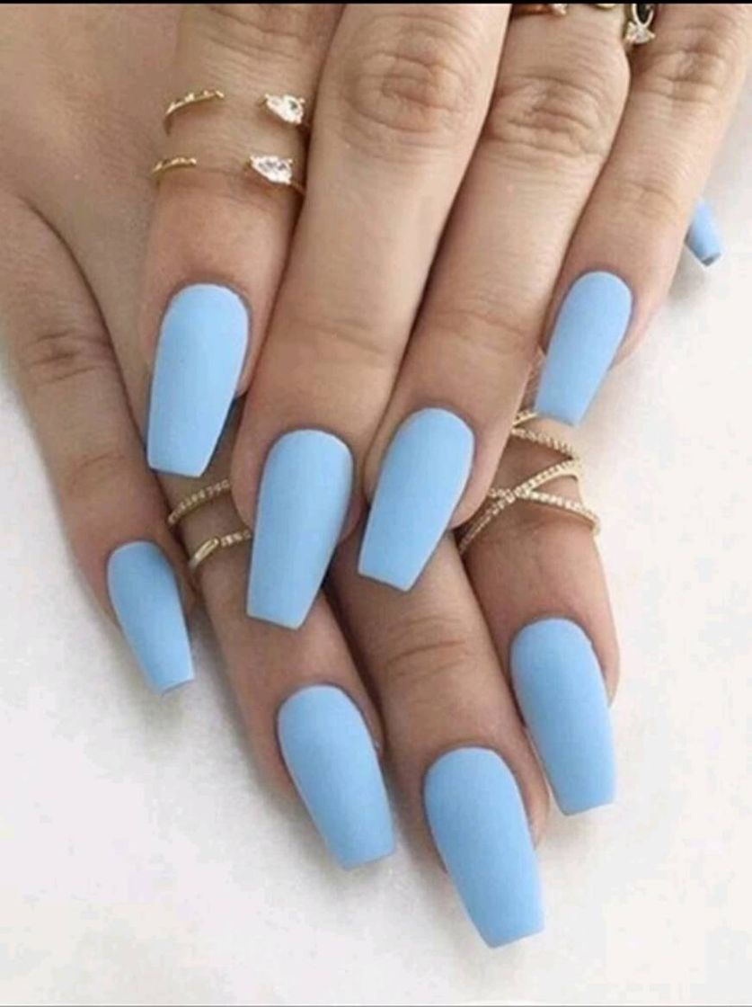 Fashion Uñas azul cielo