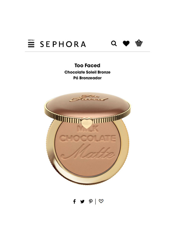 Producto Bronzer Chocolate soleil Two Faced 