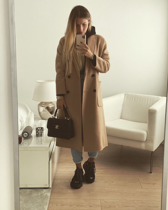 Moda Casaco oversized camel 