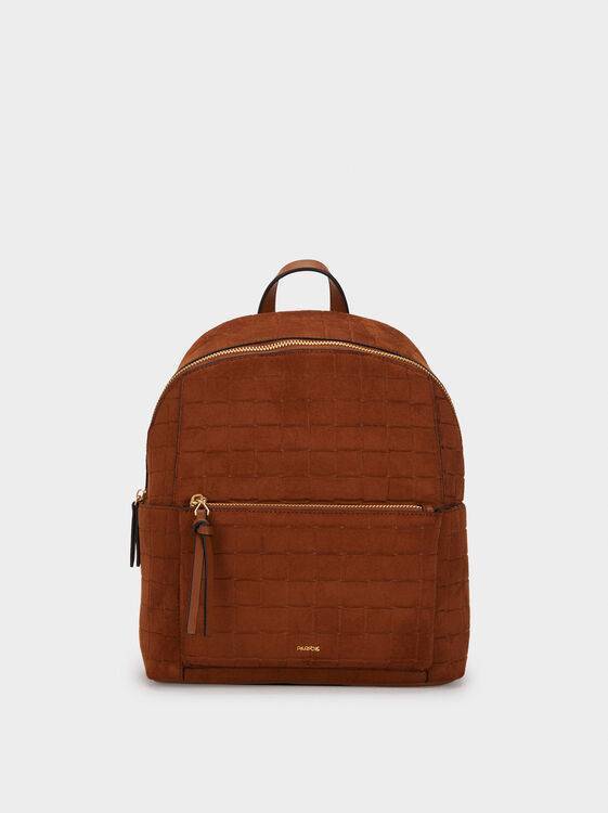 Social Mochila com Textura de Camurça
