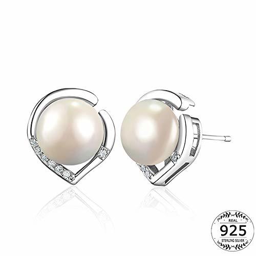 Product ZHWM Pendientes De clip Aros De Perlas De Agua Dulce para Mujer