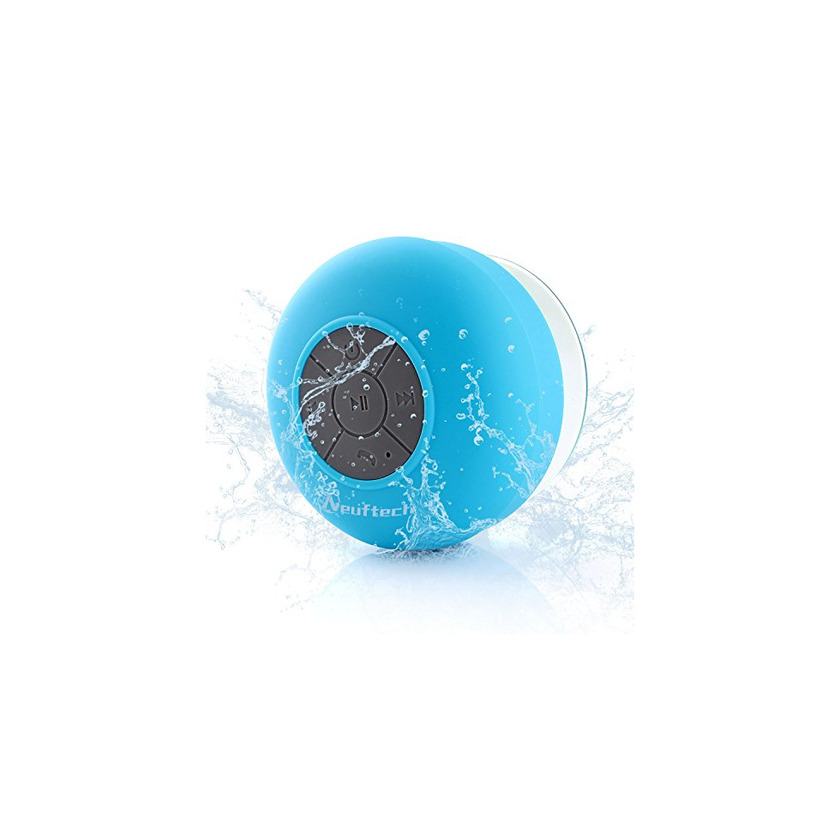 Social Neuftech Altavoz Bluetooth 3.0 Impermeable Sonido estéreo con Ventosa para Ducha Piscina