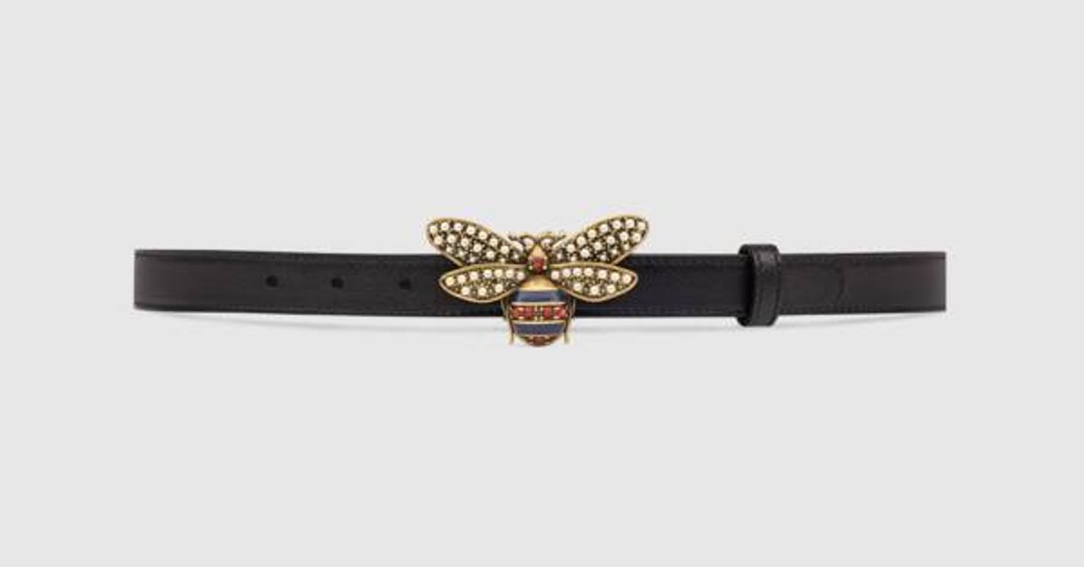 Moda Black Leather Queen Margaret Belt With Bee | GUCCI® PT