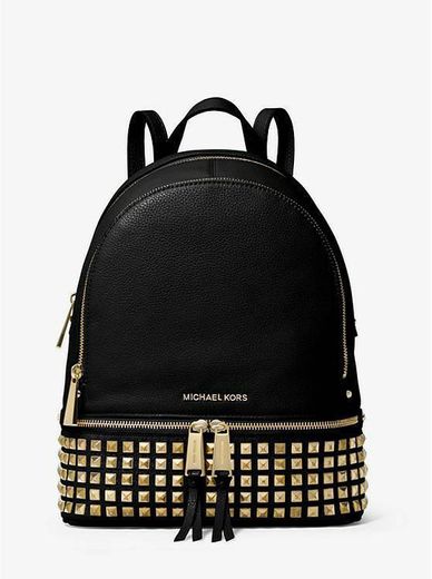 MICHAEL KORS Rhea Medium Studded Pebbled Leather Backpack
