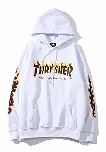 Medress Sudadera con Capucha de Manga Larga para Mujer Thrasher Jersey con