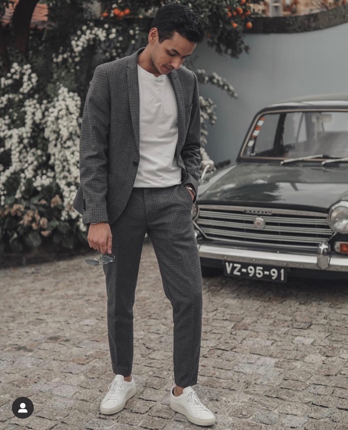 Moda Casual grey suit outfit