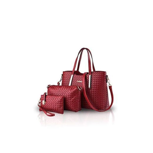 NICOLE&DORIS Bolsos de Mano para Mujer Bolsos 3 Piezas Bolsa Bolsos de Hombro para Damas Totes Bolsos Bandolera Crossbody Vino Tinto