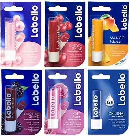 Social Labello Cherry Shine, Bálsamo Labial con Sabor a Cereza, pack de 6