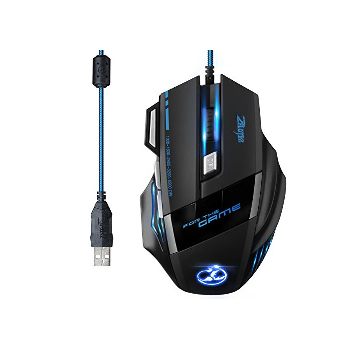 Social [Versión Actualizada] TOPELEK Ratón Gaming con Cable Profesional USB 5500 DPI con