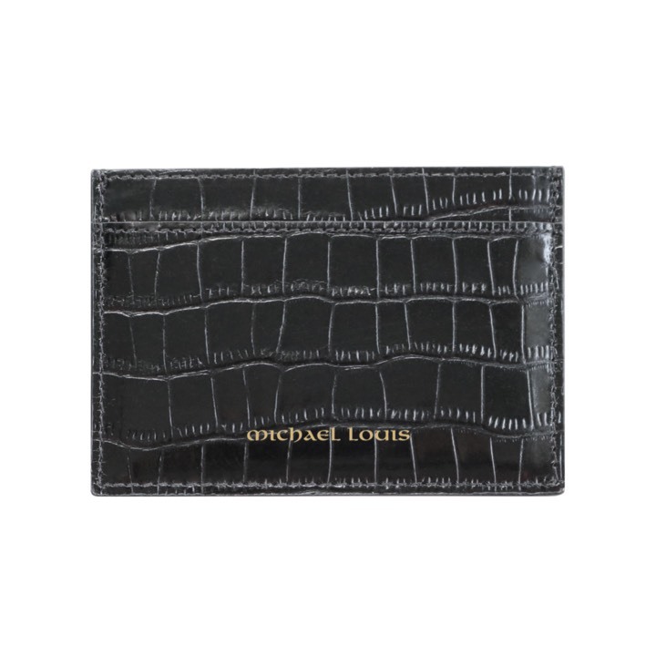 Fashion Michael Louis - Black Croc Classic Card Holder