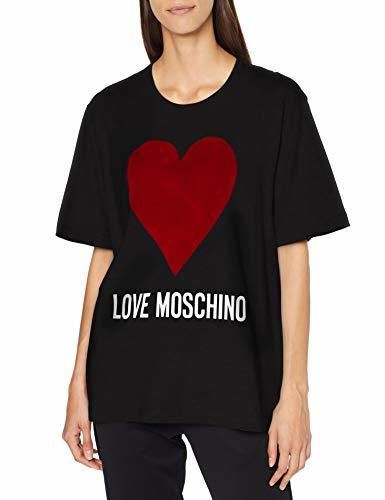 Love Moschino Logo and Heart Print_Short Sleeve T-Shirt Camiseta,