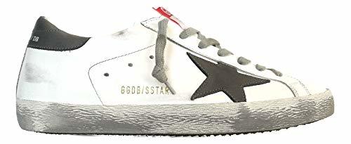 Social Golden Goose - Zapatillas Deportivas para Hombre Vintage Superstar G35MS590.Q11, Blanco-Gris Size
