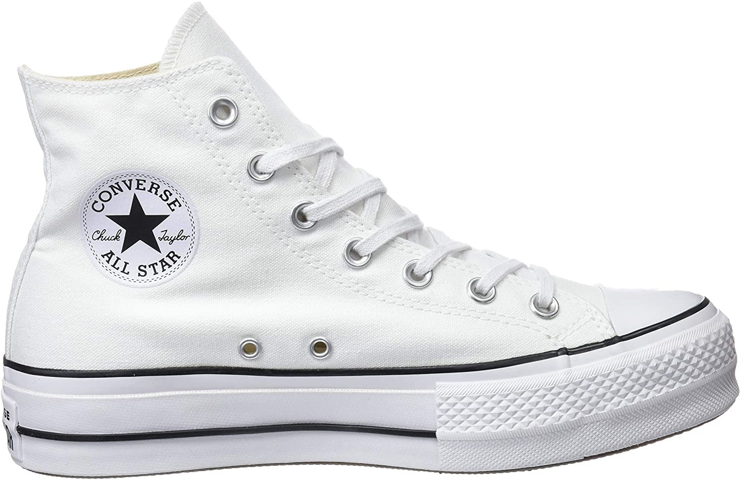 Fashion Converse Chuck Taylor CTAS Lift Hi, Zapatillas para Mujer, Blanco