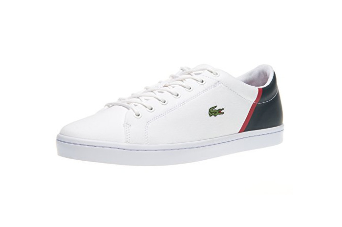 Fashion Lacoste Men'S Straightset Sport 118 2 Canvas Lace Up Trainer White Navy-White-12