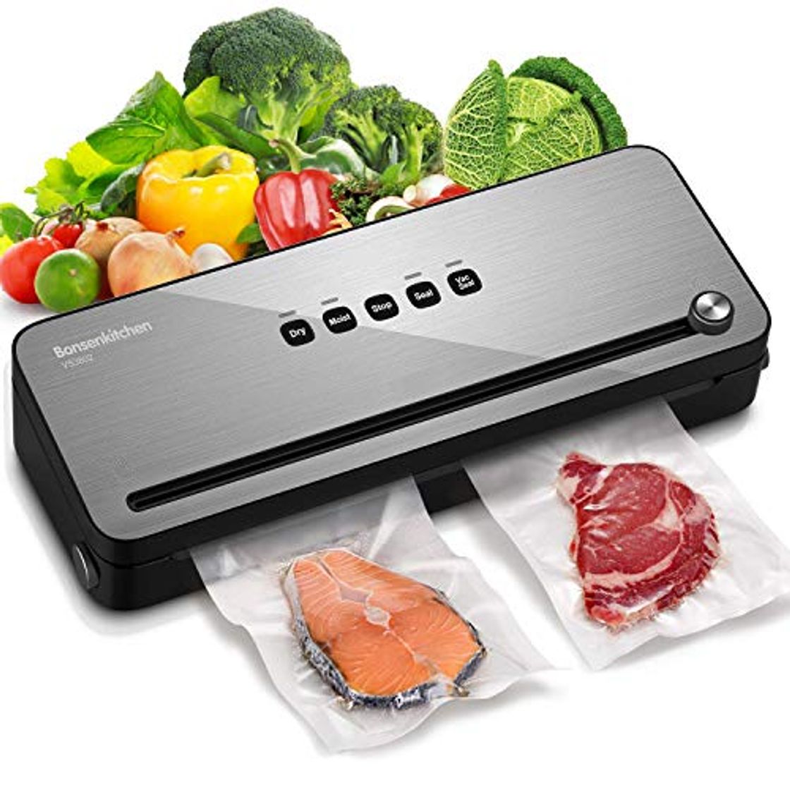 Social Bonsenkitchen Envasadora al Vacío Domesticas 4 en 1 Envasar al Vacio Maquina