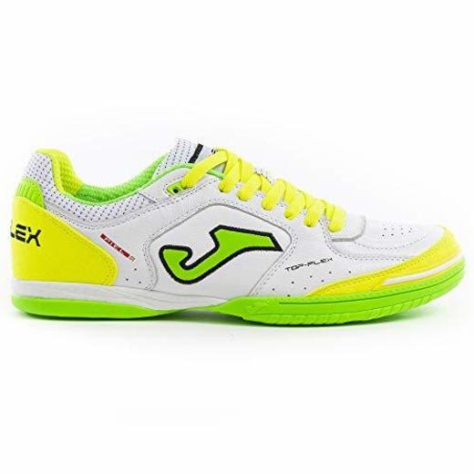 Joma Top Flex, Zapatilla de fútbol Sala, White-Yellow, Talla 8 US