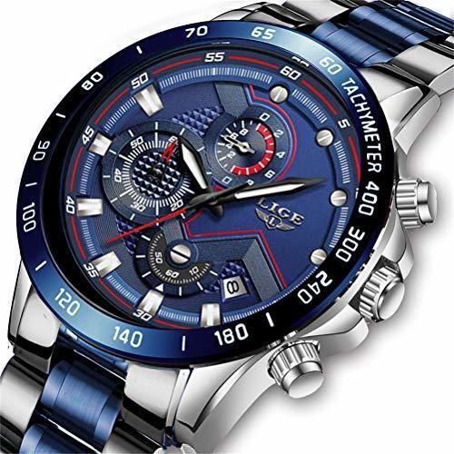 Places LIGE Relojes para Hombre Moda Cuarzo Analógico Deporte Impermeable Reloj De Acero