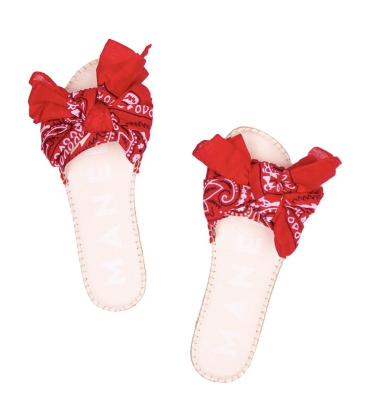 Fashion MANEBI Flat Sandals with Bow-Bandana