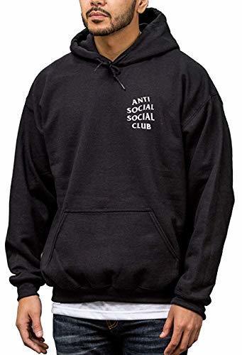 Fashion Identity Anti Social Club Sudadera con Capucha en Color Negro