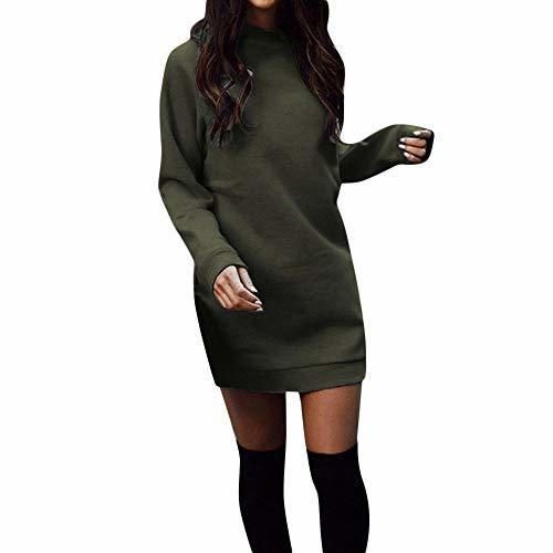 Product ZODOF Vestido de Otoño Invierno Mujeres Casual Vestido de Sudadera con Cuello