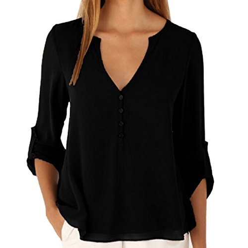 Social QIYUN.Z Las Mujeres Ocasionales De La Manga Larga Boton De La Gasa