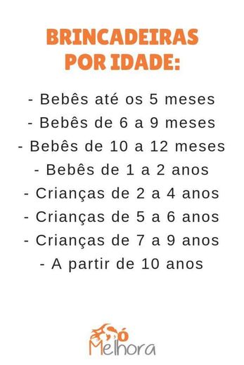 Brincadeiras por idade 