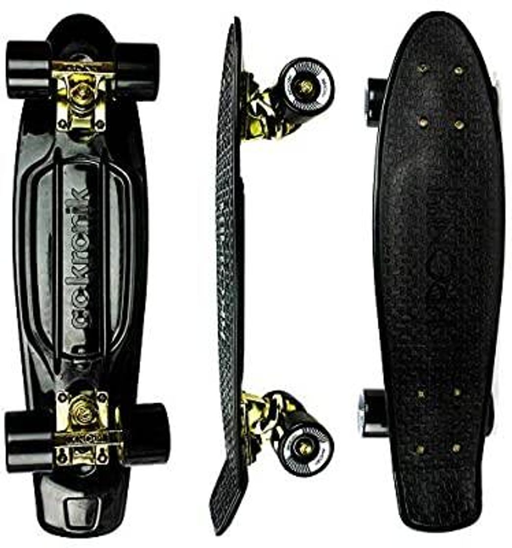 Moda Skate - Mini Cruiser preto com dourado