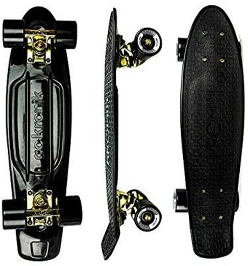 Skate - Mini Cruiser preto com dourado