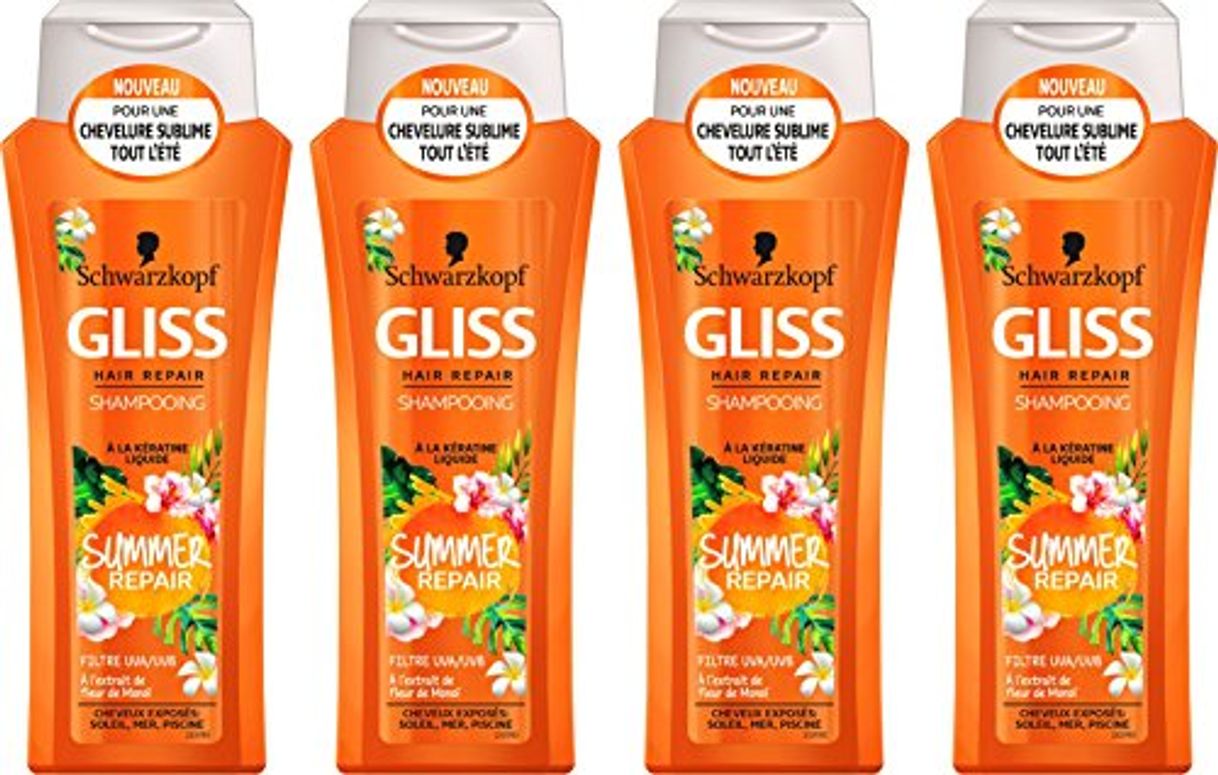 Social Schwarzkopf  Gliss - Champú Summer Repair - Reparación de verano - flor de monoï - FLACON 250 ml