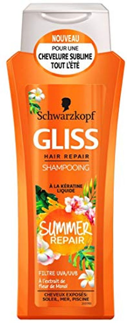 Social Schwarzkopf  Gliss – Champú Summer Repair – Reparación de verano – flor de monoï – FLACON 250 ml