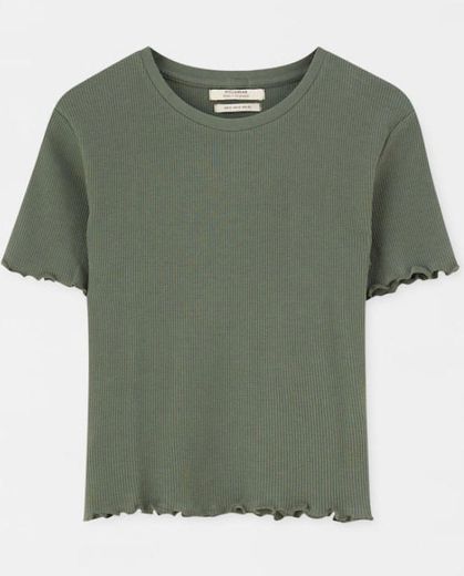 Simple green short t shirt