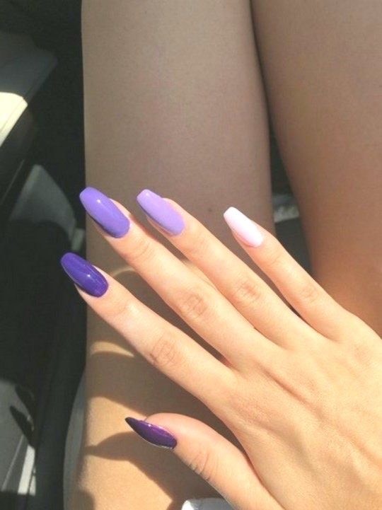 Fashion Purple Gradient Nails 💜