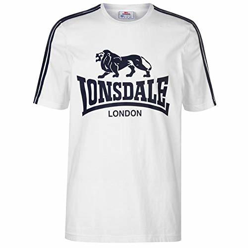 Lonsdale Hombre Large Logo Camiseta Bianco/Azzurro XXL